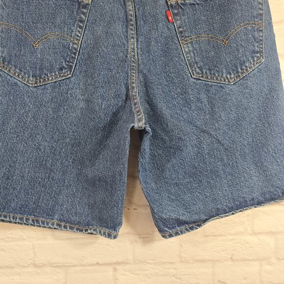 W Levi's 550 Men's Blue Jean Denim Shorts Waist Size 36 Dad Jorts Casual Summer - Picture 8 of 9